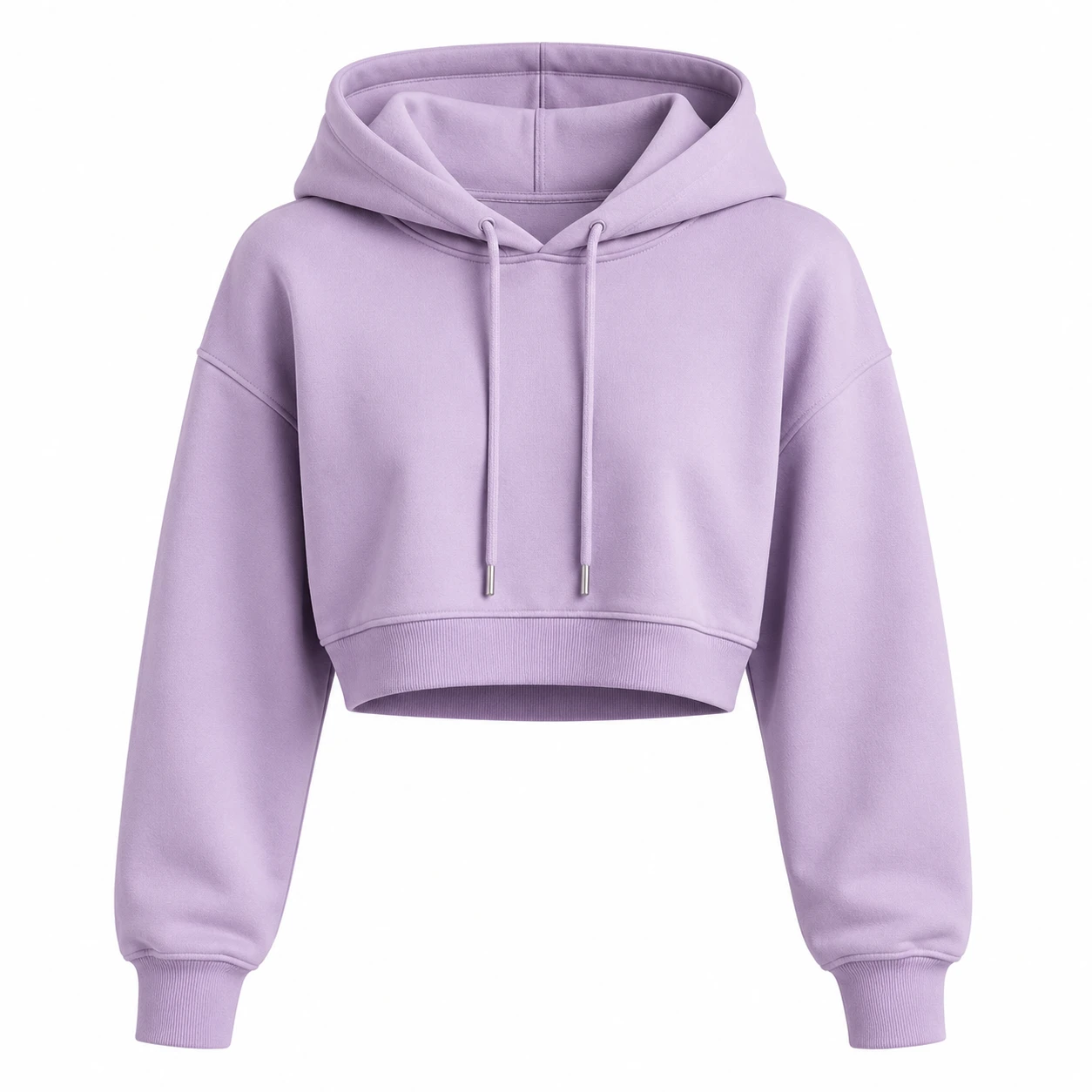 Pastel Pink Cropped Pull-Over Hoodie