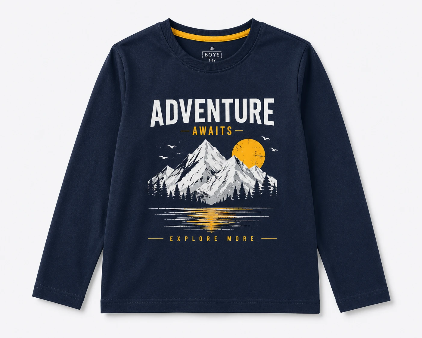 Classic Crewneck Full Sleeve T-Shirt - Navy Blue